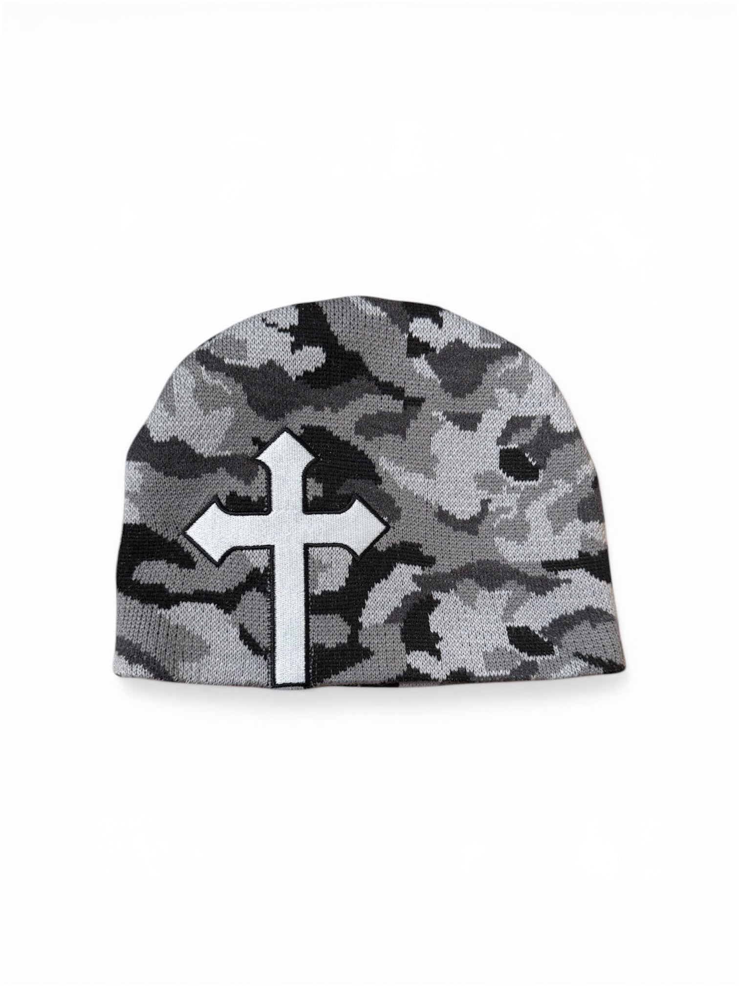 Black Camo Satin-Lined LOVE Beanie