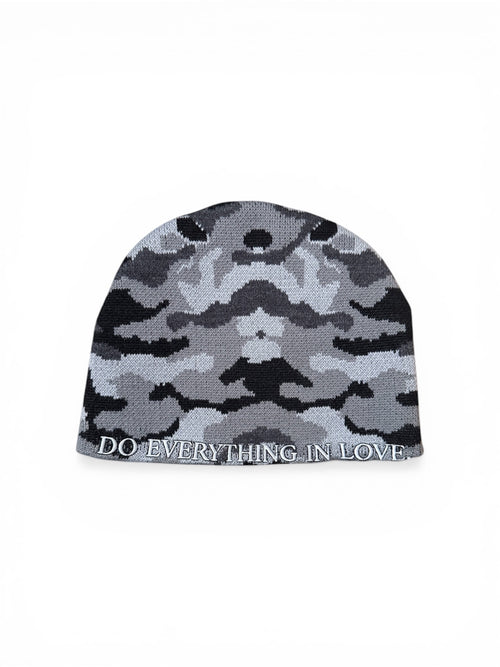 Black Camo Satin-Lined LOVE Beanie