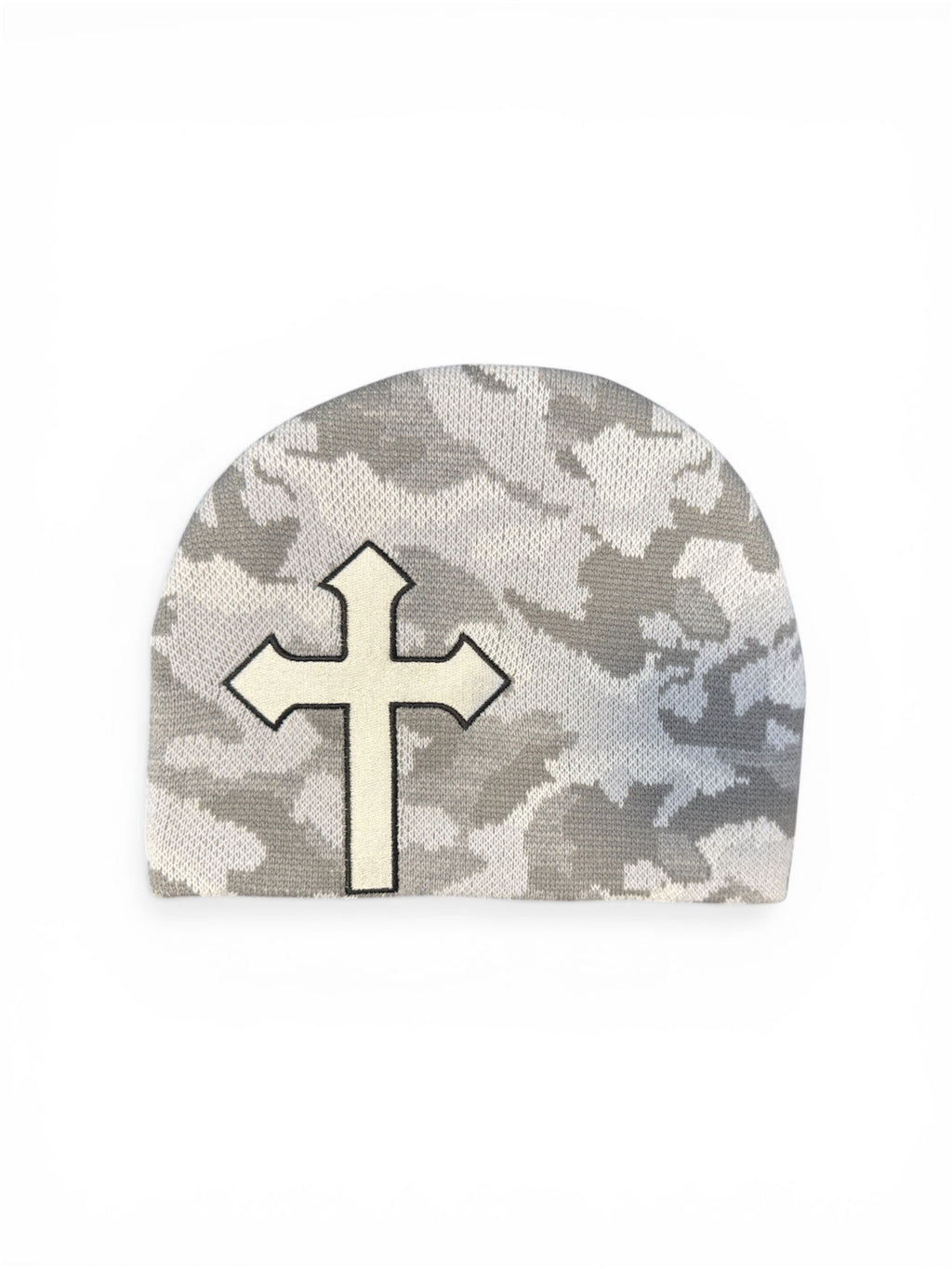 White Camo Satin-Lined LOVE Beanie